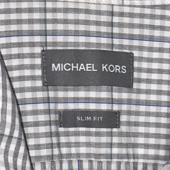 MICHAEL KORS Men’s Plaid Dress Shirt - Picture 9 of 11